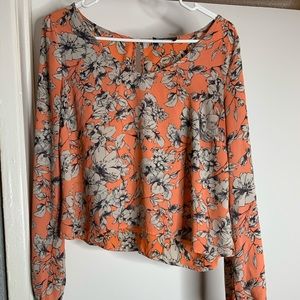 Floral long sleeve crop